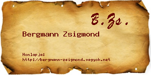 Bergmann Zsigmond névjegykártya
